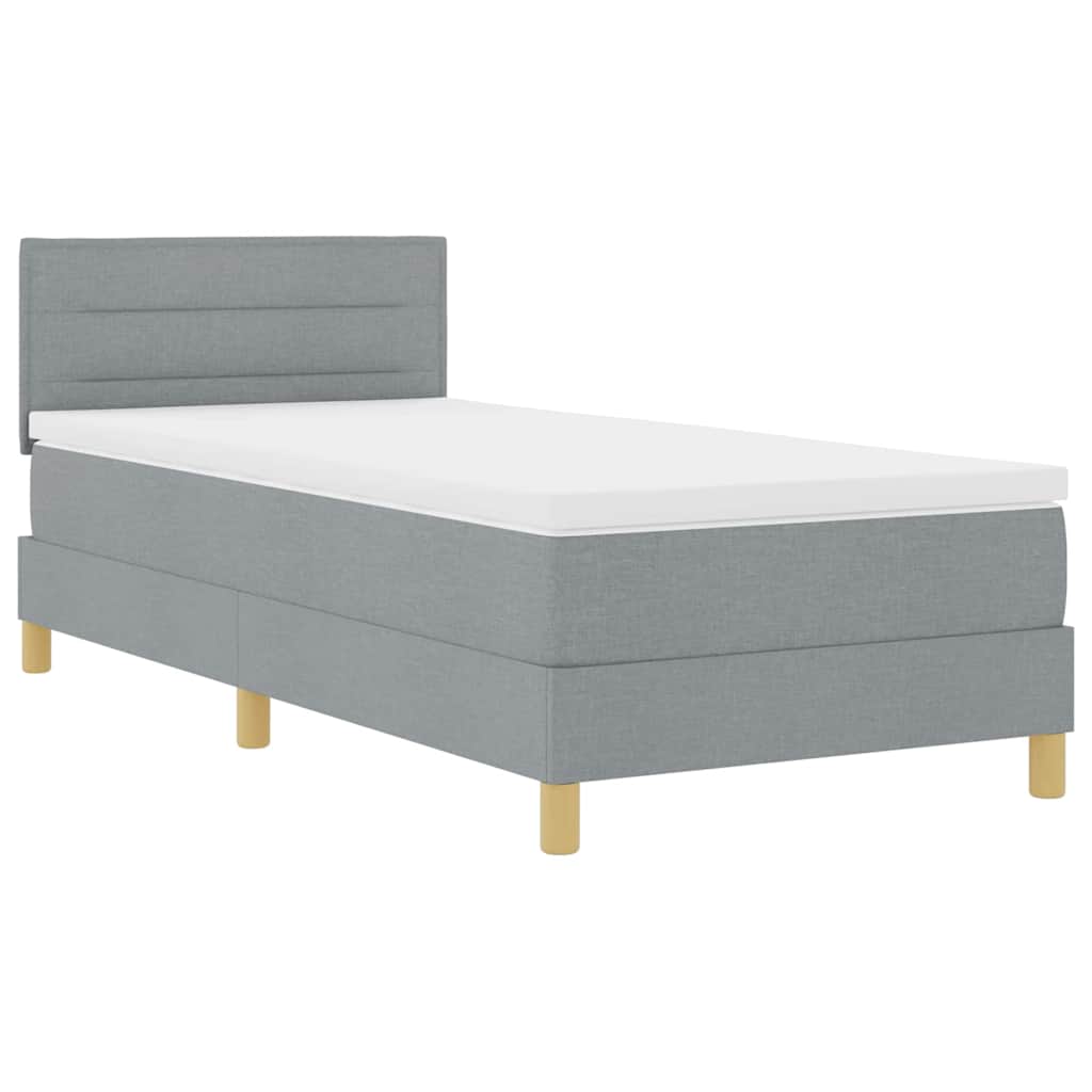 Boxspringbed met kussen Lichtgrijs 80 x 200 cm Stof is nu te koop bij PeponiXL, paradijselijk wonen!