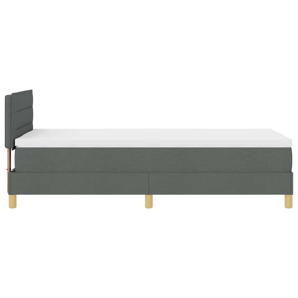 Boxspringbed met kussen Donkergrijs 90 x 200 cm Stof is nu te koop bij PeponiXL, paradijselijk wonen!