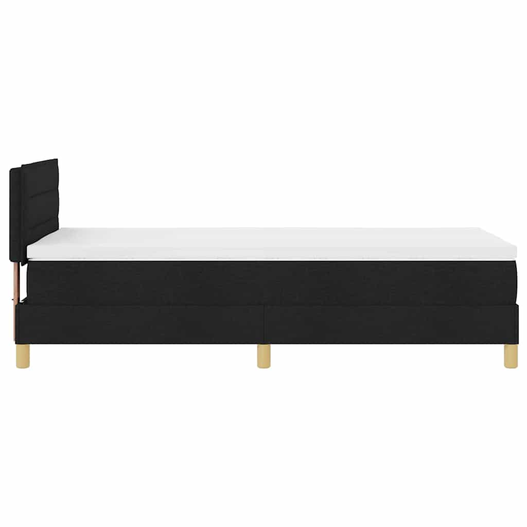 Boxspringbed met kussen met hoofdeinde Zwart 100 x 200 cm Stof is nu te koop bij PeponiXL, paradijselijk wonen!