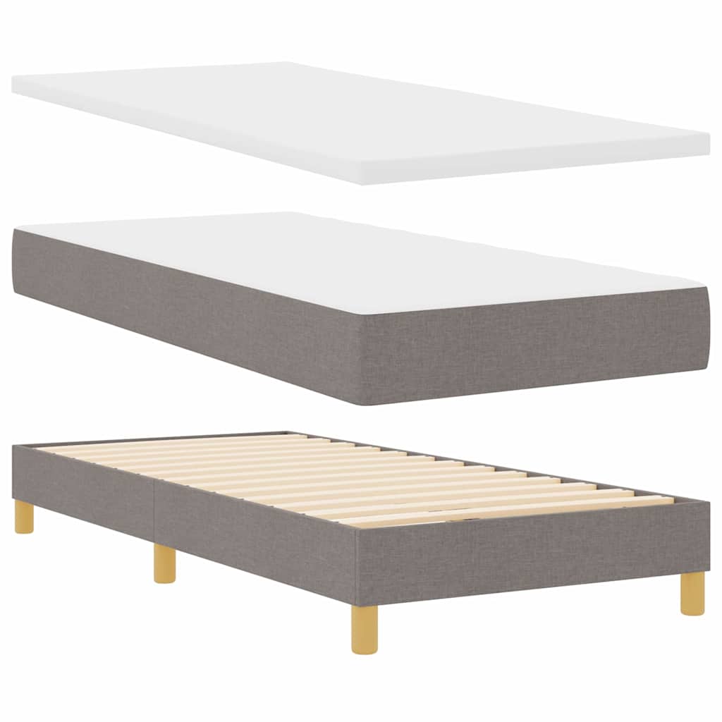 Boxspringbed met matras met hoofdeinde Taupe 100 x 200 cm Stof is nu te koop bij PeponiXL, paradijselijk wonen!