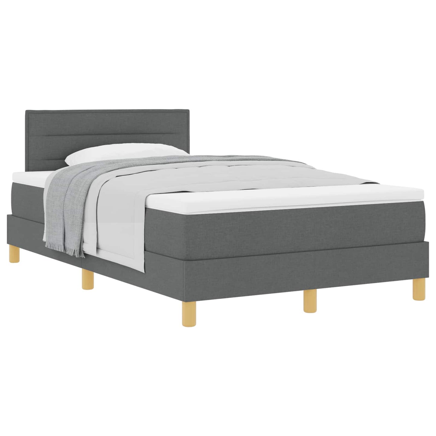 Boxspringbed met kussen Donkergrijs 120 x 190 cm Stof is nu te koop bij PeponiXL, paradijselijk wonen!
