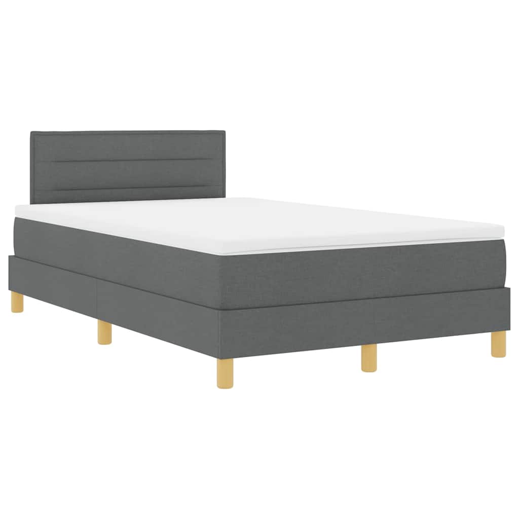 Boxspringbed met kussen Donkergrijs 120 x 190 cm Stof is nu te koop bij PeponiXL, paradijselijk wonen!
