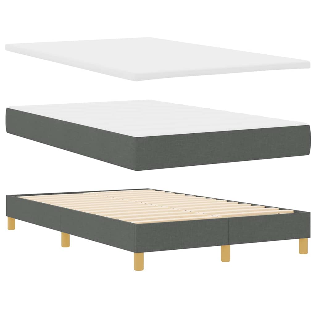 Boxspringbed met kussen Donkergrijs 120 x 190 cm Stof is nu te koop bij PeponiXL, paradijselijk wonen!