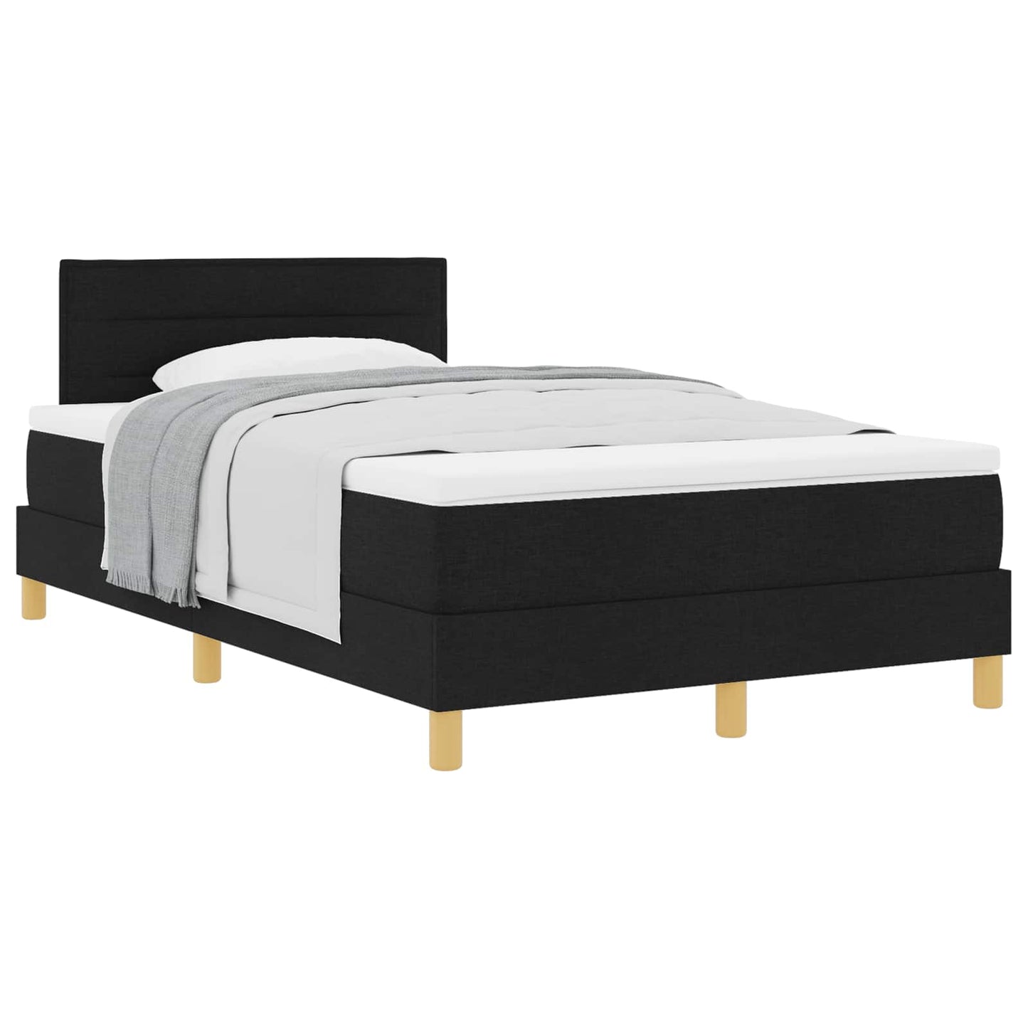 Boxspringbed met kussen met hoofdeinde Zwart 120 x 200 cm Stof is nu te koop bij PeponiXL, paradijselijk wonen!