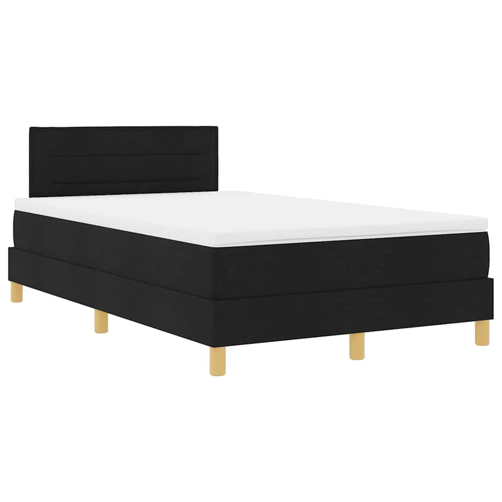 Boxspringbed met kussen met hoofdeinde Zwart 120 x 200 cm Stof is nu te koop bij PeponiXL, paradijselijk wonen!