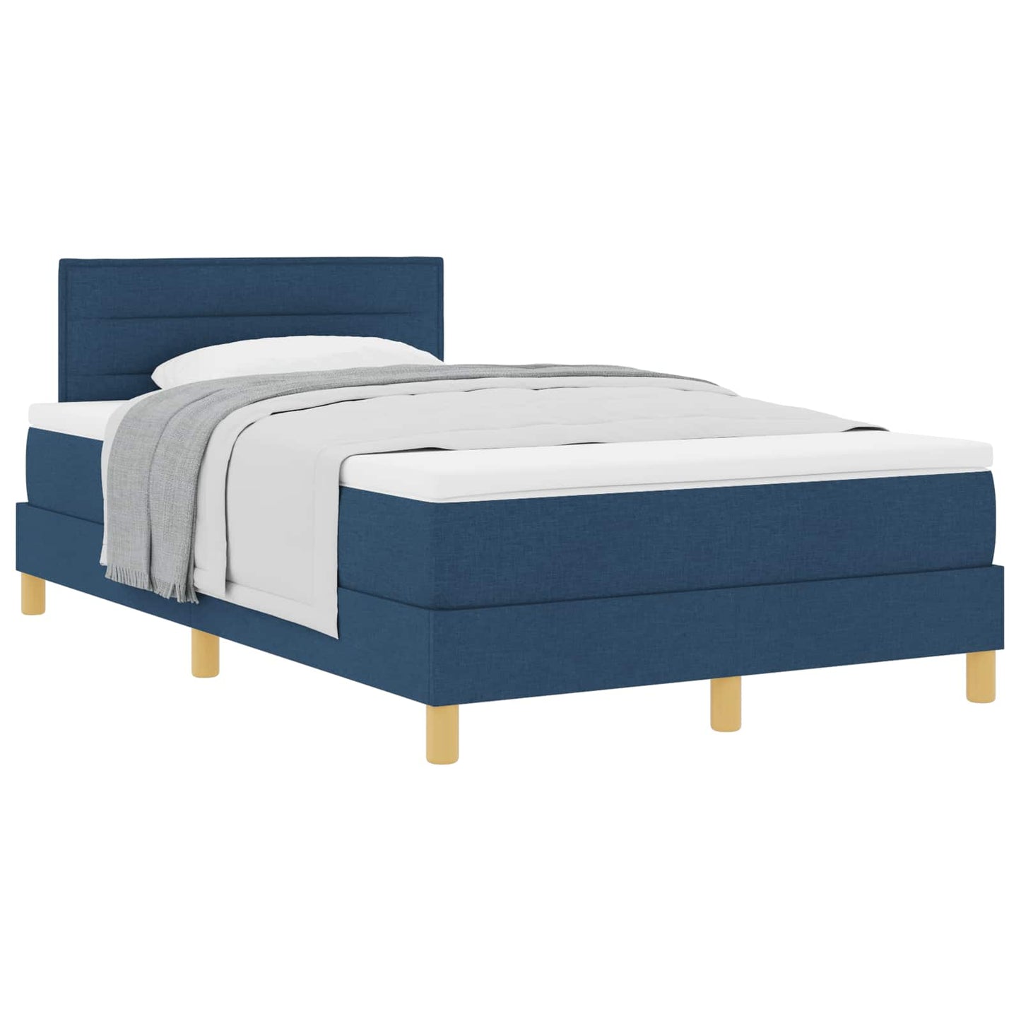 Boxspringbed met kussen met hoofdeinde Blauw 120 x 200 cm Stof is nu te koop bij PeponiXL, paradijselijk wonen!
