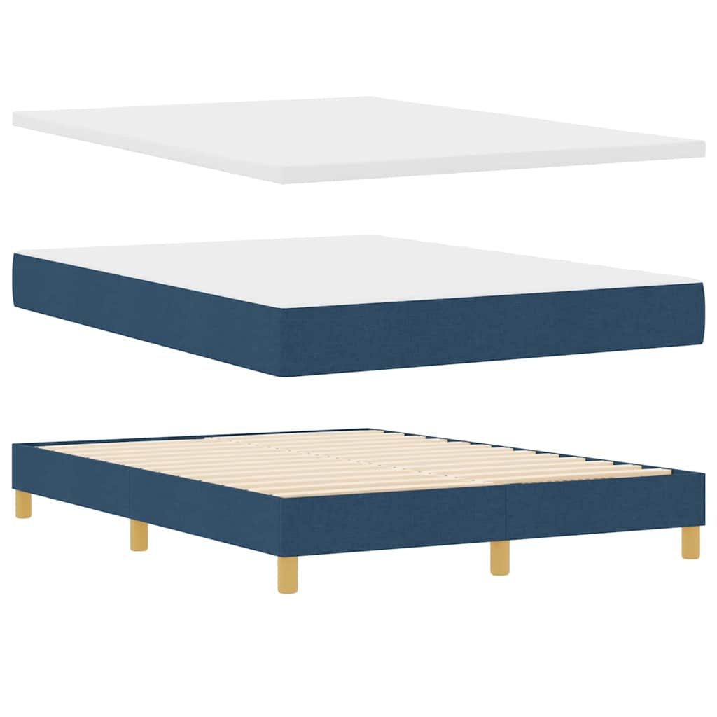 Boxspringbed met kussen met hoofdeinde Blauw 140 x 190 cm Stof is nu te koop bij PeponiXL, paradijselijk wonen!