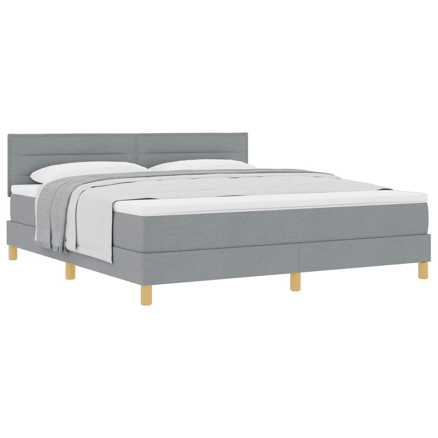 Boxspringbed met kussen Lichtgrijs 180 x 200 cm Stof