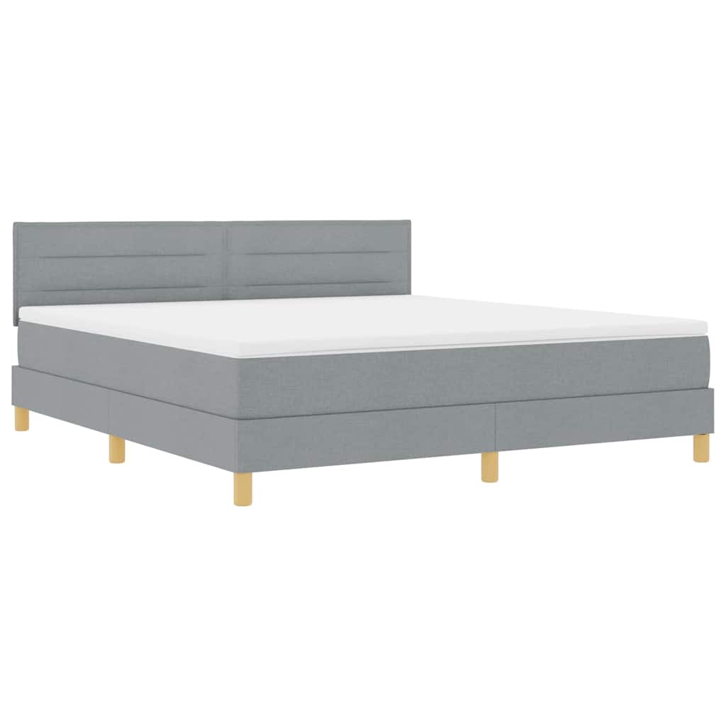 Boxspringbed met kussen Lichtgrijs 180 x 200 cm Stof