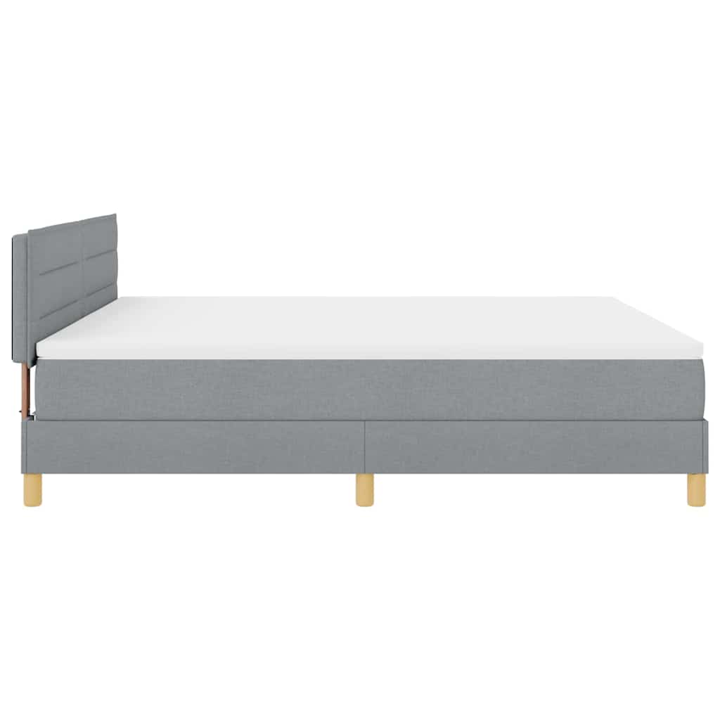 Boxspringbed met kussen Lichtgrijs 180 x 200 cm Stof