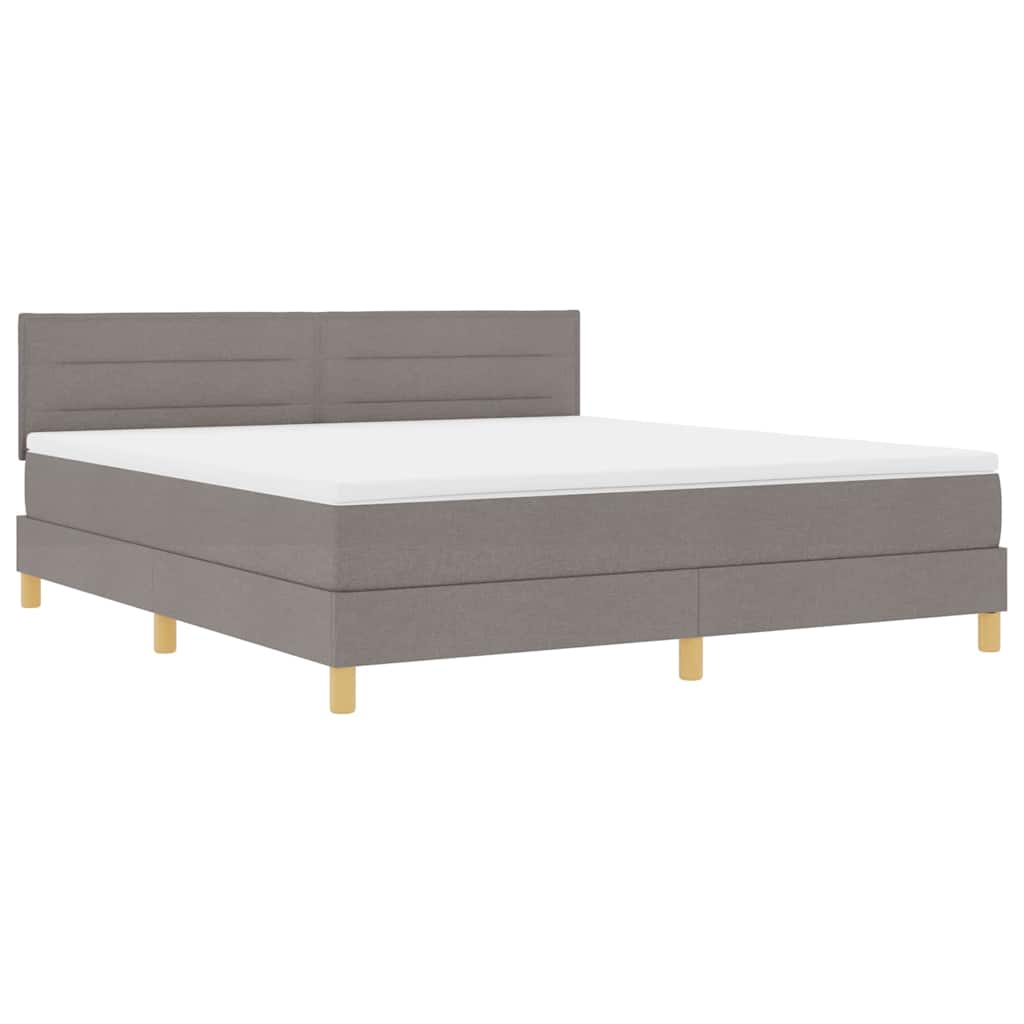 Boxspringbed met matras met hoofdeinde Taupe 180 x 200 cm Stof is nu te koop bij PeponiXL, paradijselijk wonen!