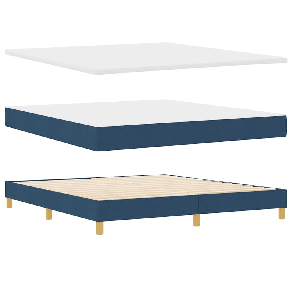 Boxspringbed met kussen met hoofdeinde Blauw 180 x 200 cm Stof is nu te koop bij PeponiXL, paradijselijk wonen!