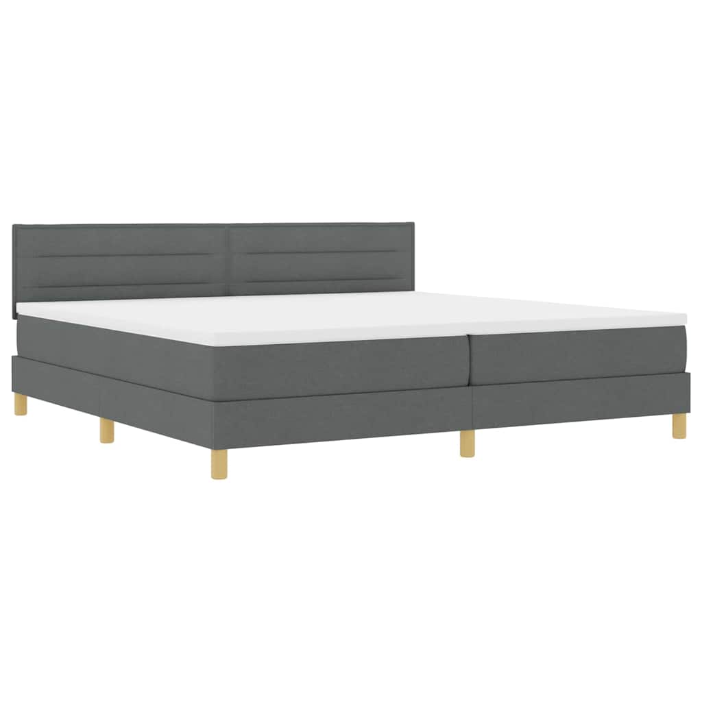 Boxspringbed met kussen Donkergrijs 200 x 200 cm Stof is nu te koop bij PeponiXL, paradijselijk wonen!