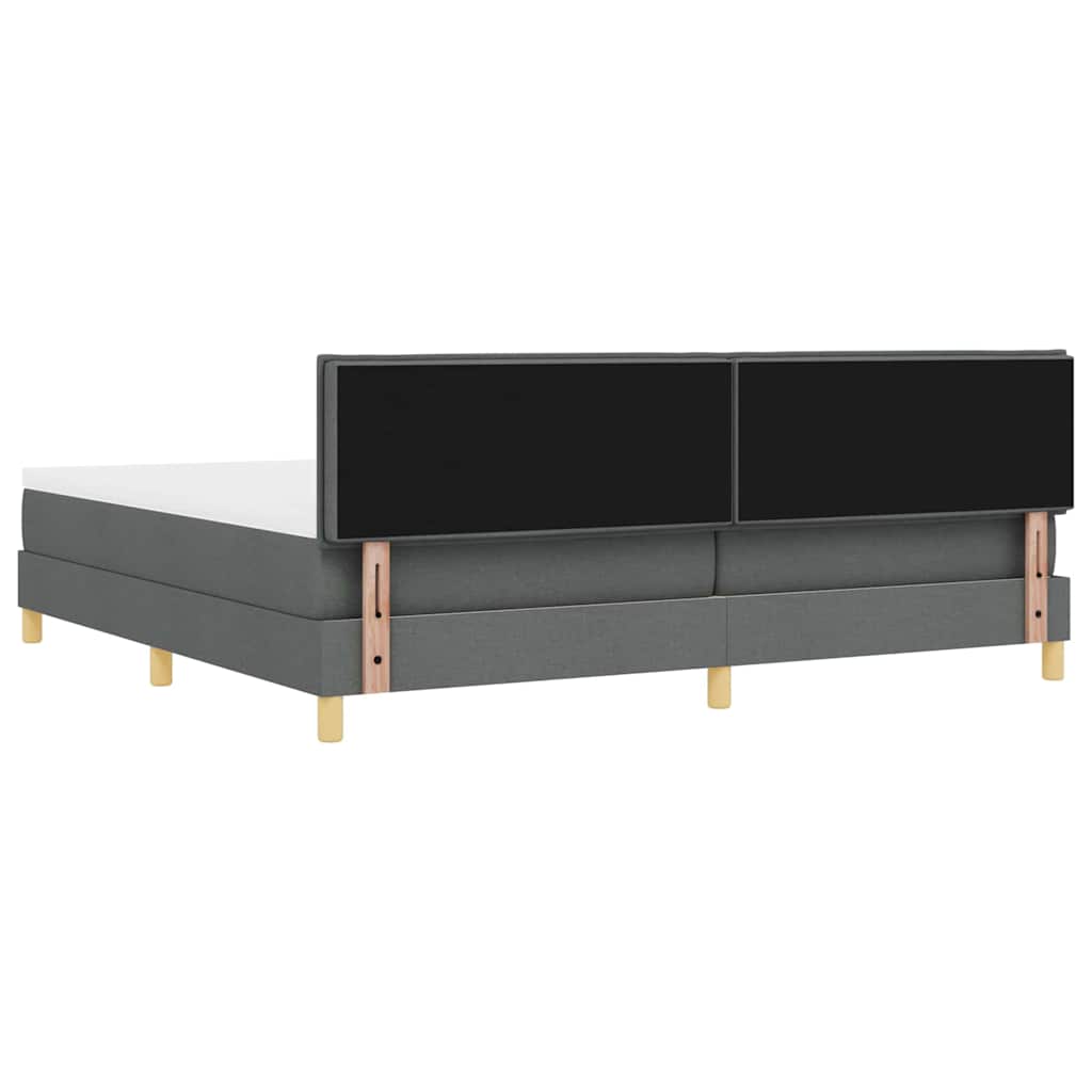 Boxspringbed met kussen Donkergrijs 200 x 200 cm Stof is nu te koop bij PeponiXL, paradijselijk wonen!