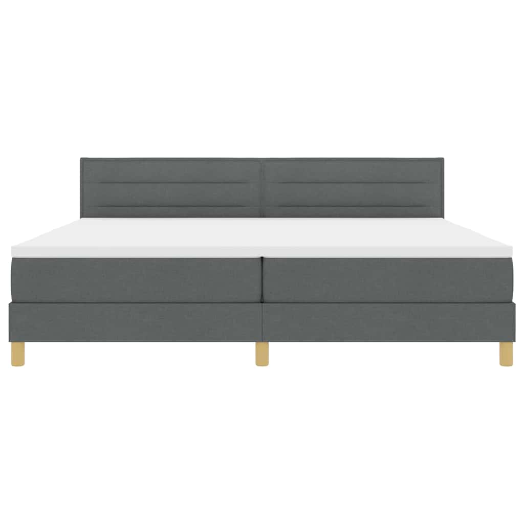 Boxspringbed met kussen Donkergrijs 200 x 200 cm Stof is nu te koop bij PeponiXL, paradijselijk wonen!