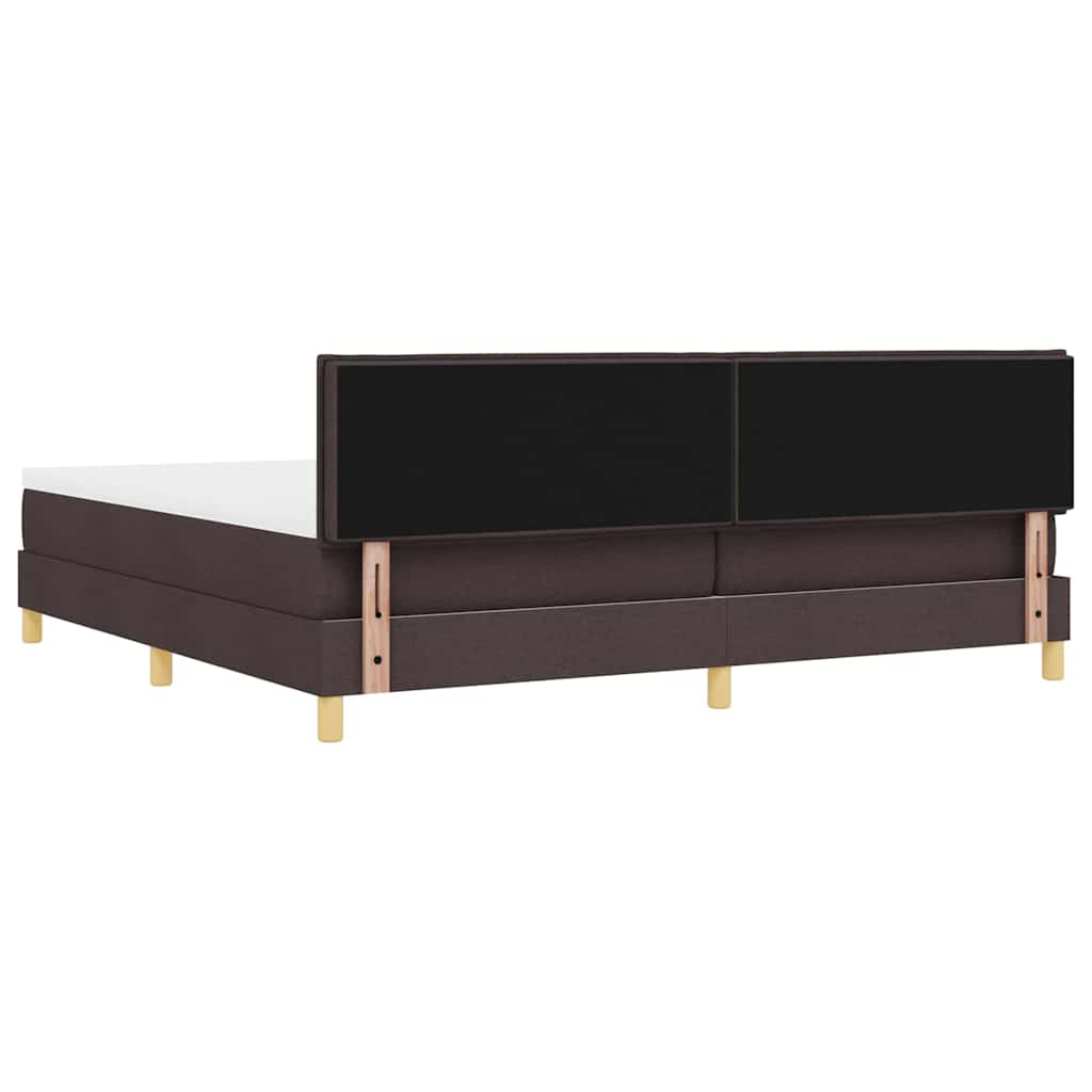 Boxspringbed met kussen Donkerbruin 200 x 200 cm Stof is nu te koop bij PeponiXL, paradijselijk wonen!
