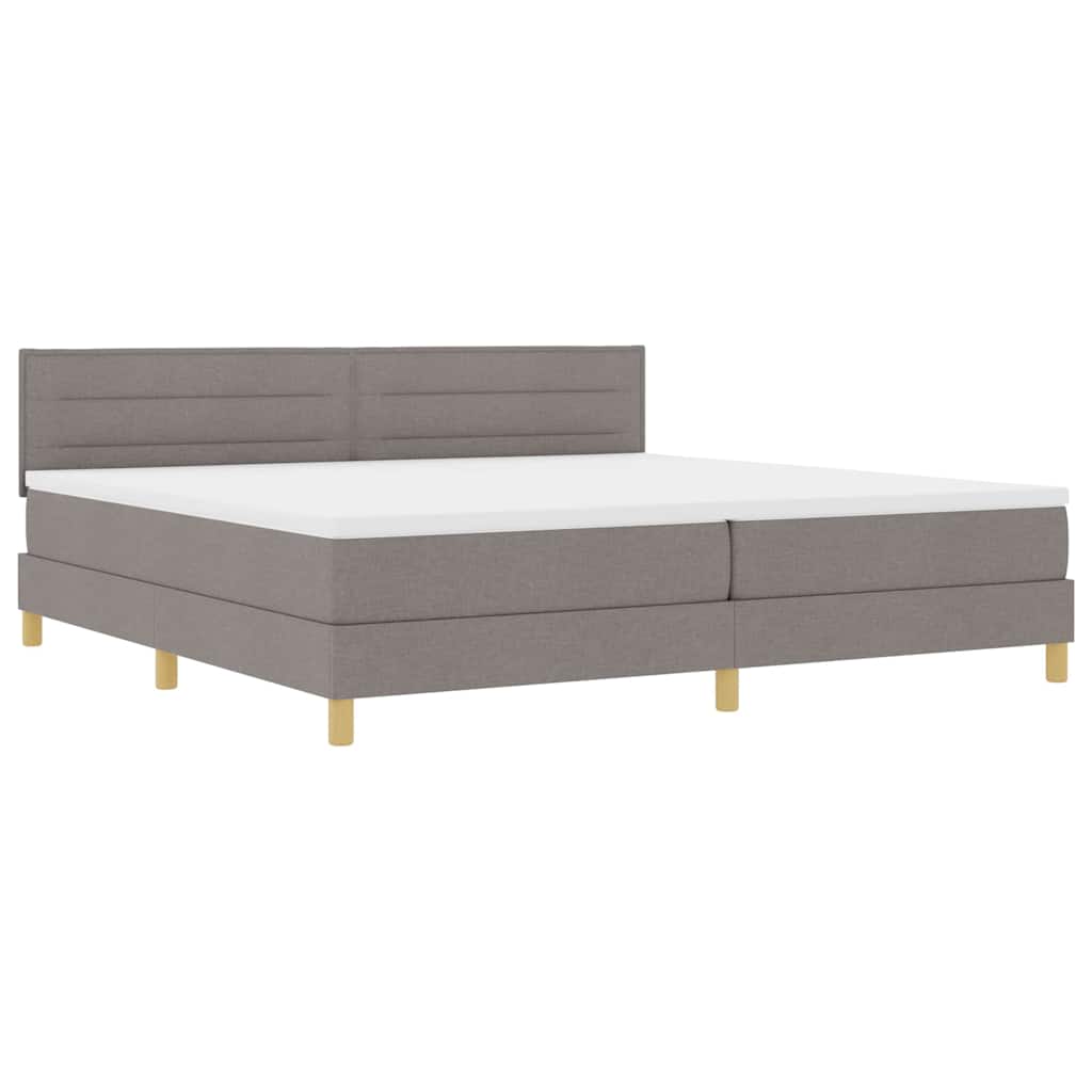 Boxspringbed met kussen met hoofdeinde Taupe 200 x 200 cm Stof is nu te koop bij PeponiXL, paradijselijk wonen!