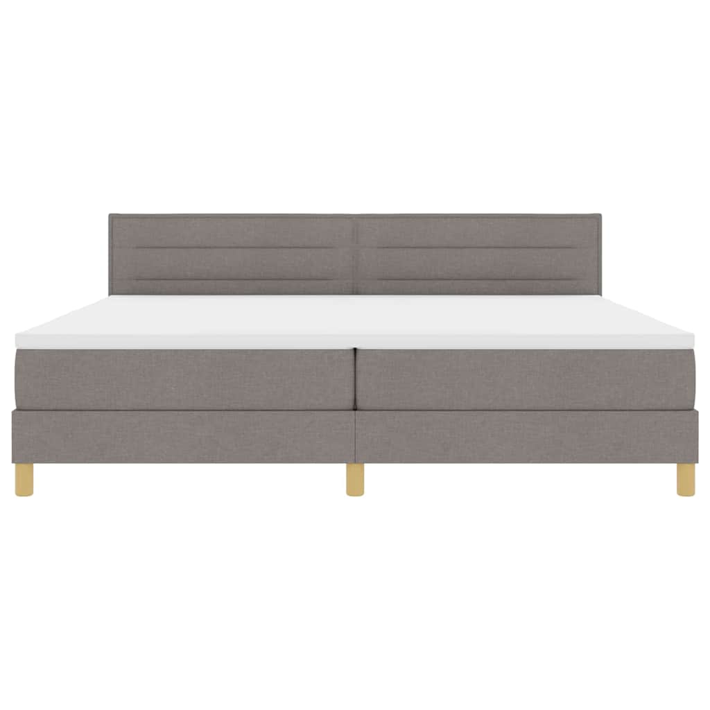 Boxspringbed met kussen met hoofdeinde Taupe 200 x 200 cm Stof is nu te koop bij PeponiXL, paradijselijk wonen!