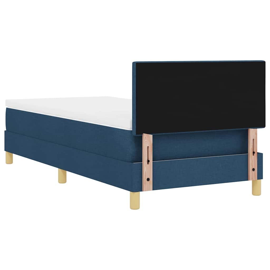 Boxspringbed met kussen met hoofdeinde Blauw 90 x 190 cm Stof is nu te koop bij PeponiXL, paradijselijk wonen!