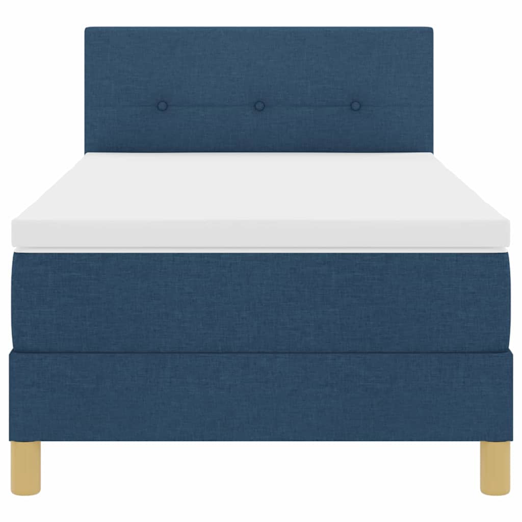 Boxspringbed met kussen met hoofdeinde Blauw 90 x 190 cm Stof is nu te koop bij PeponiXL, paradijselijk wonen!