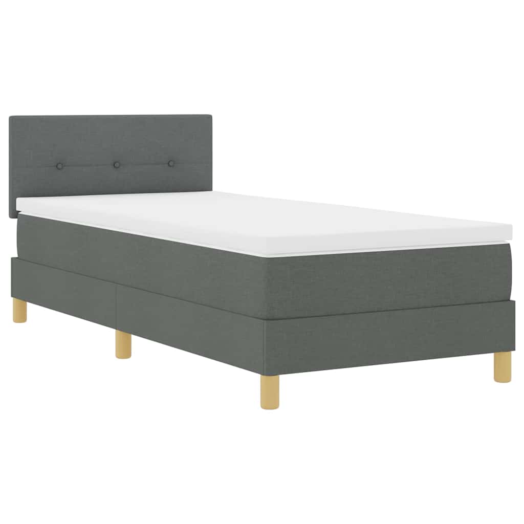 Boxspringbed met kussen Donkergrijs 90 x 200 cm Stof is nu te koop bij PeponiXL, paradijselijk wonen!