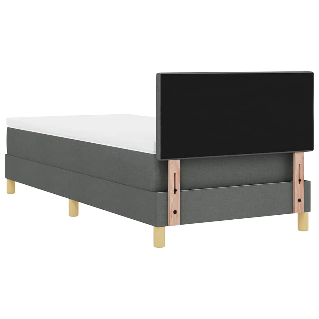 Boxspringbed met kussen Donkergrijs 90 x 200 cm Stof is nu te koop bij PeponiXL, paradijselijk wonen!