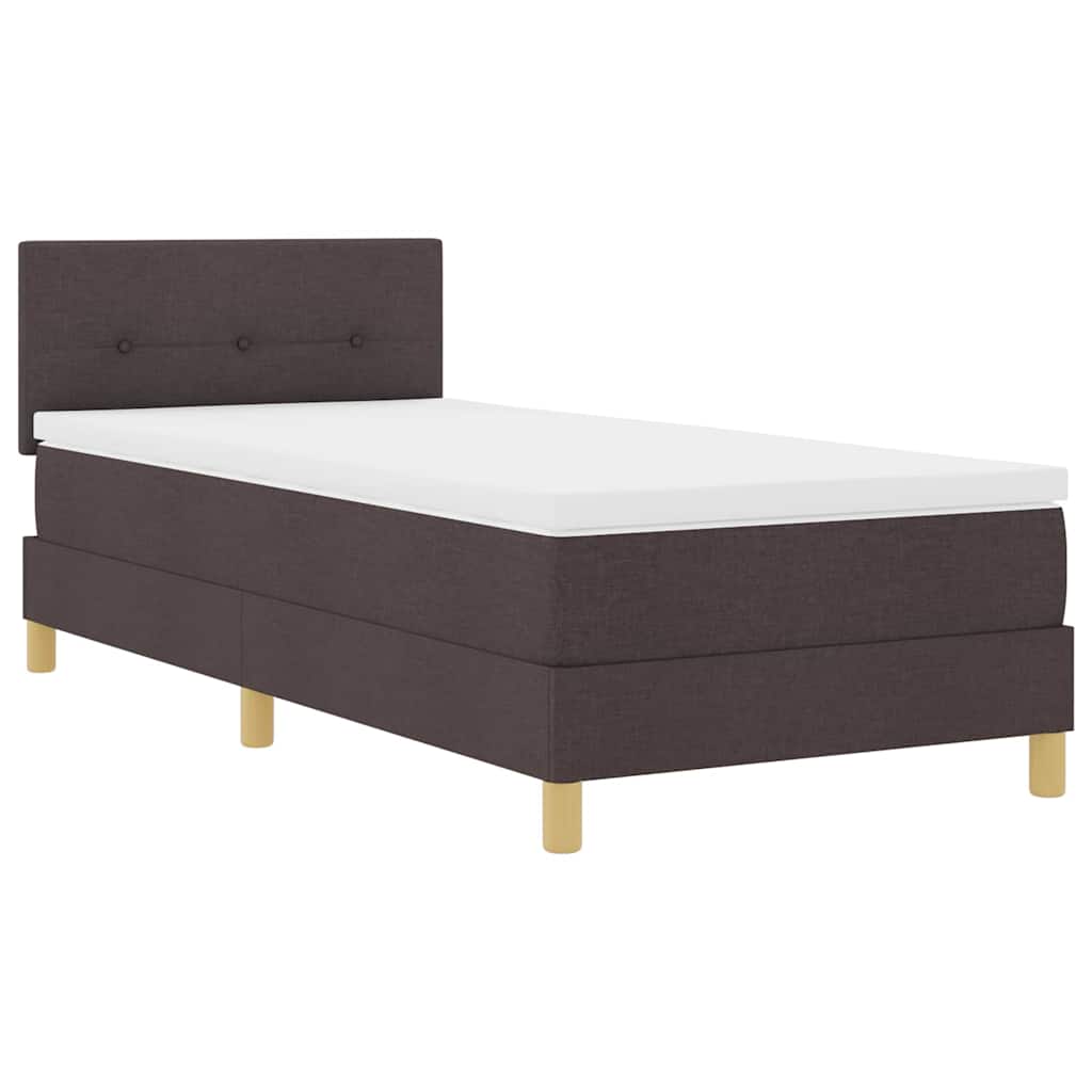 Boxspringbed met kussen Donkerbruin 90 x 200 cm Stof is nu te koop bij PeponiXL, paradijselijk wonen!