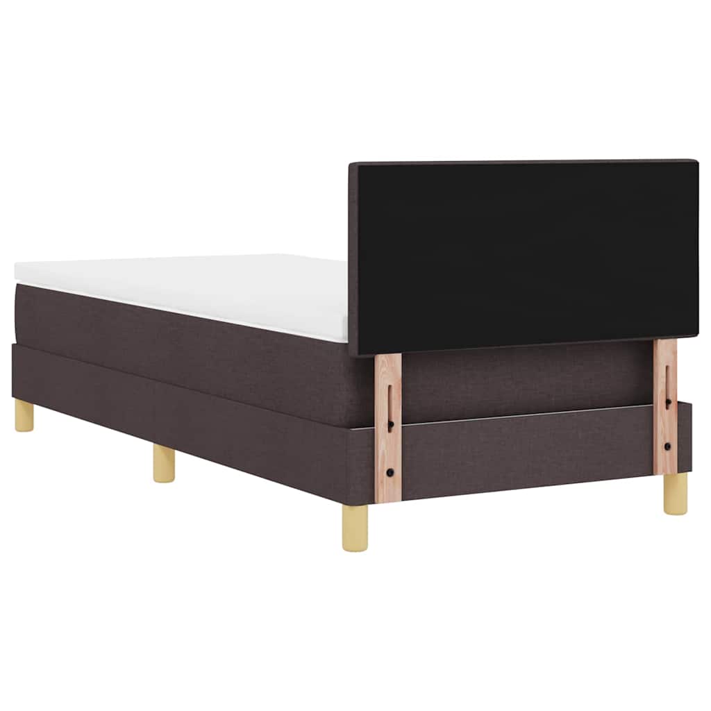 Boxspringbed met kussen Donkerbruin 100 x 200 cm Stof is nu te koop bij PeponiXL, paradijselijk wonen!