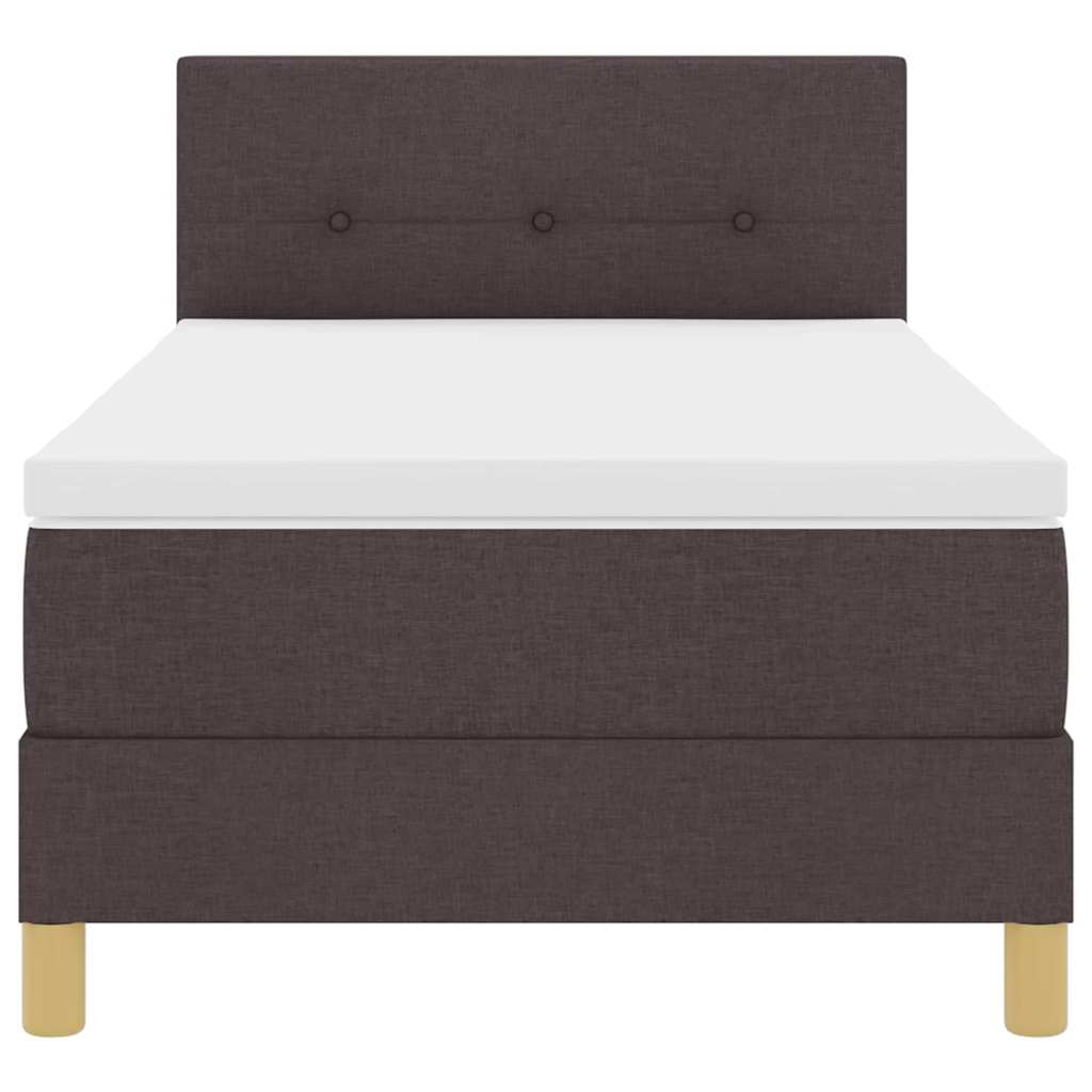 Boxspringbed met kussen Donkerbruin 100 x 200 cm Stof is nu te koop bij PeponiXL, paradijselijk wonen!