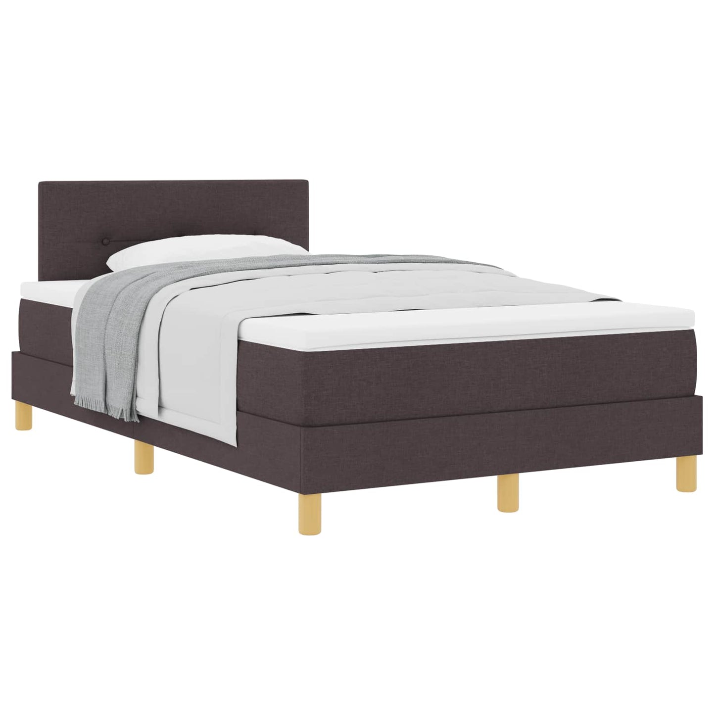 Boxspringbed met kussen Donkerbruin 120 x 190 cm Stof is nu te koop bij PeponiXL, paradijselijk wonen!