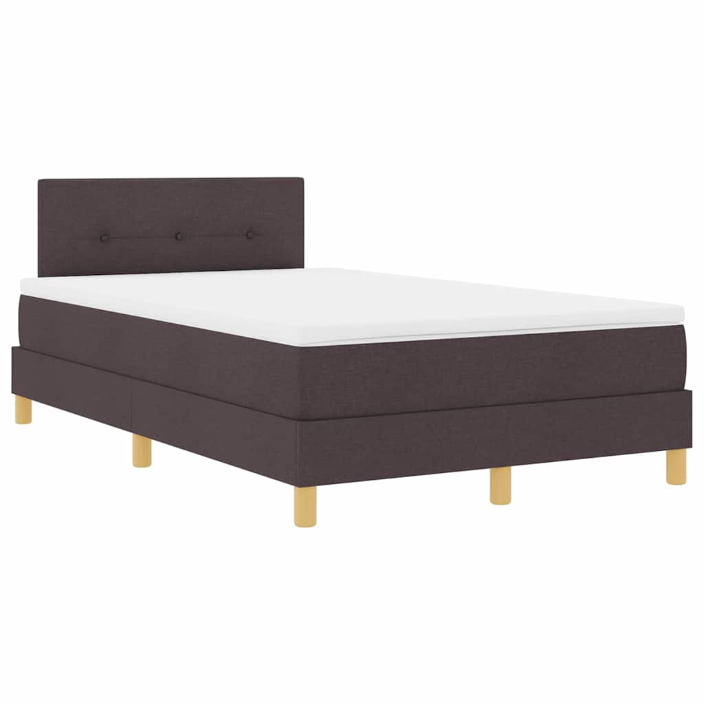 Boxspringbed met kussen Donkerbruin 120 x 190 cm Stof is nu te koop bij PeponiXL, paradijselijk wonen!