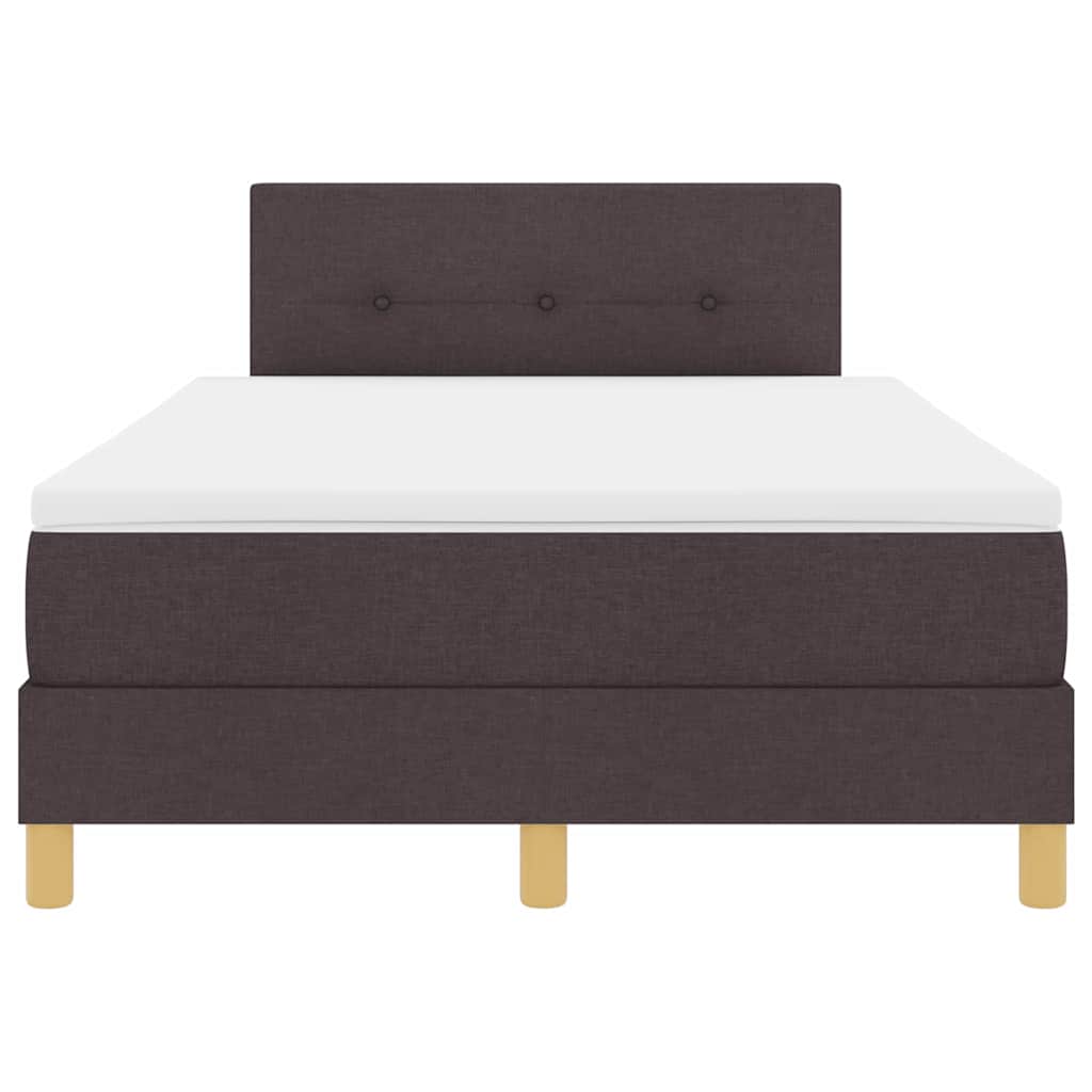 Boxspringbed met kussen Donkerbruin 120 x 190 cm Stof is nu te koop bij PeponiXL, paradijselijk wonen!