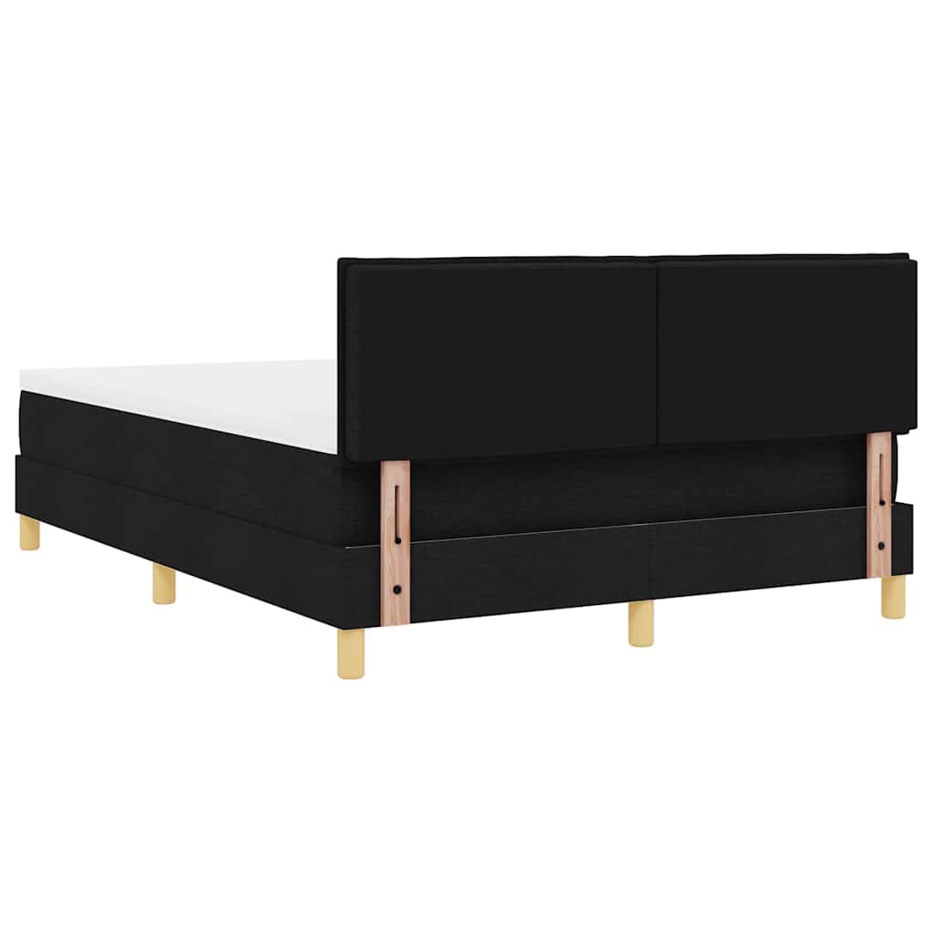 Boxspringbed met kussen met hoofdeinde Zwart 140 x 190 cm Stof