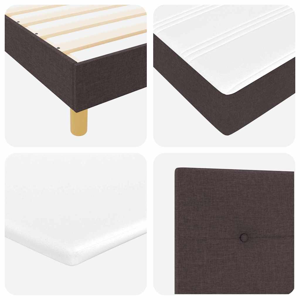 Boxspringbed met kussen Donkerbruin 180 x 200 cm Stof is nu te koop bij PeponiXL, paradijselijk wonen!
