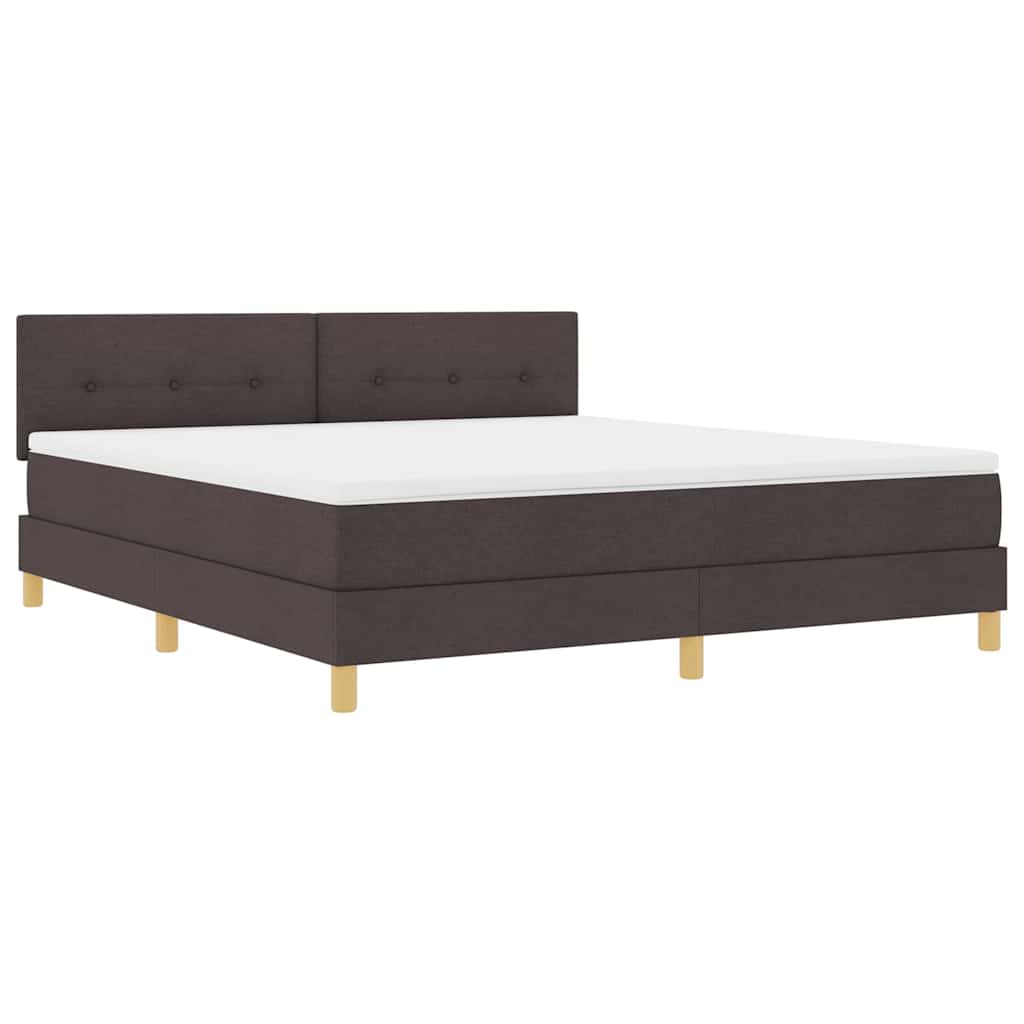 Boxspringbed met kussen Donkerbruin 180 x 200 cm Stof is nu te koop bij PeponiXL, paradijselijk wonen!