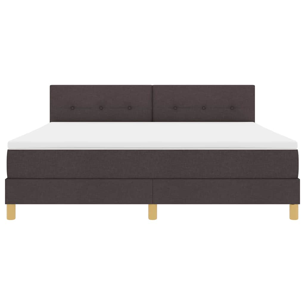 Boxspringbed met kussen Donkerbruin 180 x 200 cm Stof is nu te koop bij PeponiXL, paradijselijk wonen!