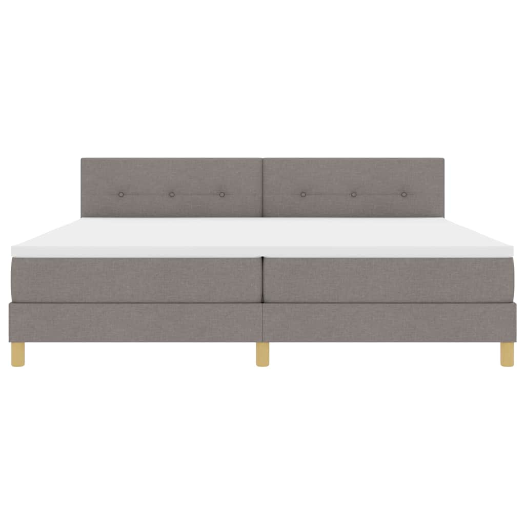 Boxspringbed met matras met hoofdeinde Taupe 200 x 200 cm Stof is nu te koop bij PeponiXL, paradijselijk wonen!