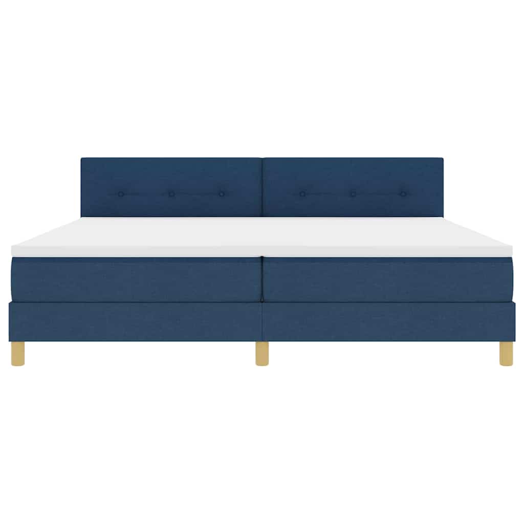 Boxspringbed met kussen met hoofdeinde Blauw 200 x 200 cm Stof is nu te koop bij PeponiXL, paradijselijk wonen!