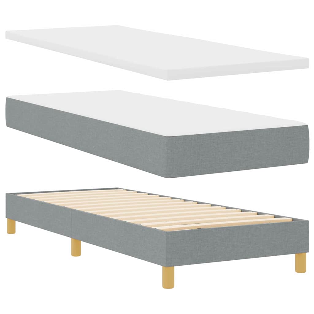 Boxspringbed met kussen Lichtgrijs 80 x 200 cm Stof is nu te koop bij PeponiXL, paradijselijk wonen!