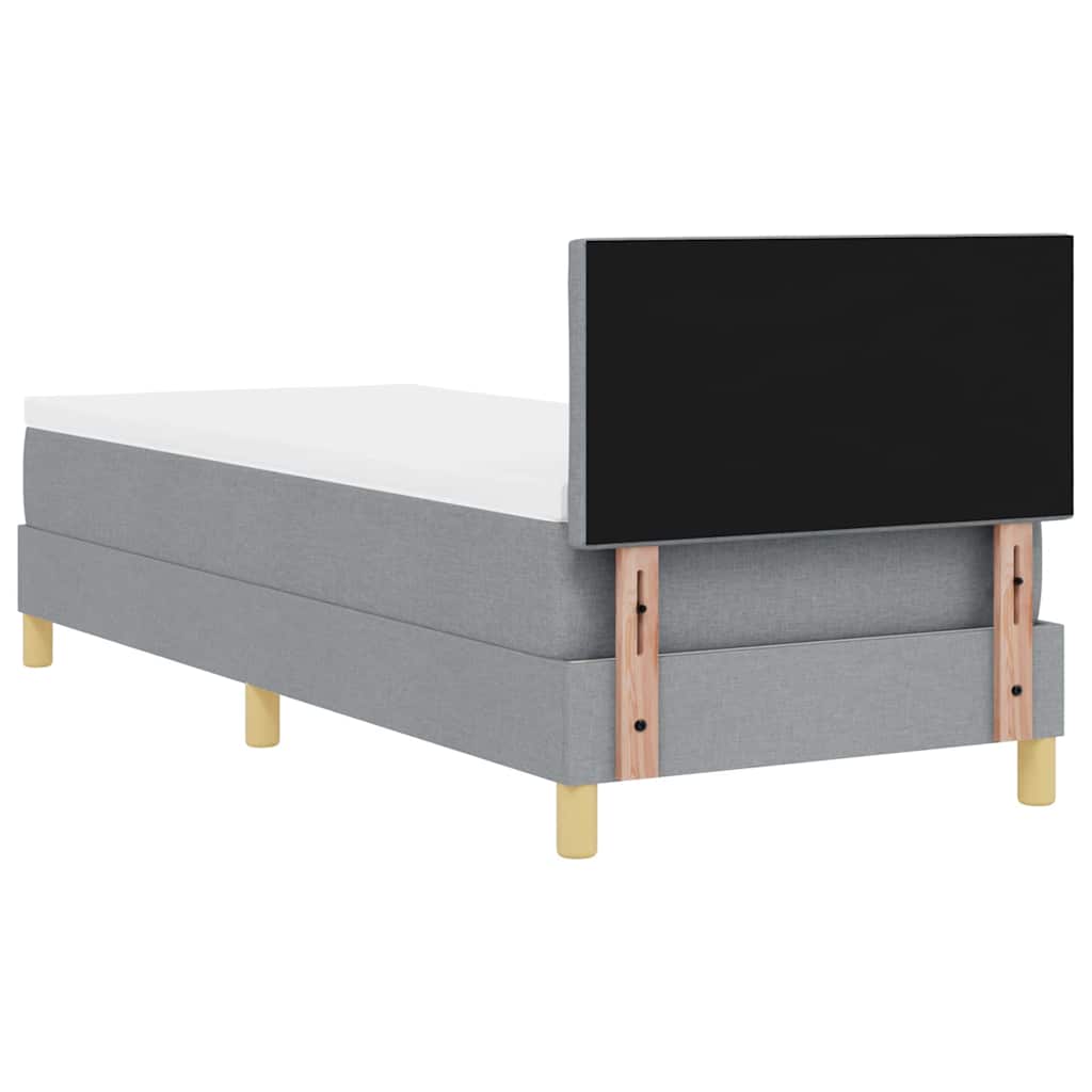 Boxspringbed met kussen Lichtgrijs 80 x 200 cm Stof is nu te koop bij PeponiXL, paradijselijk wonen!