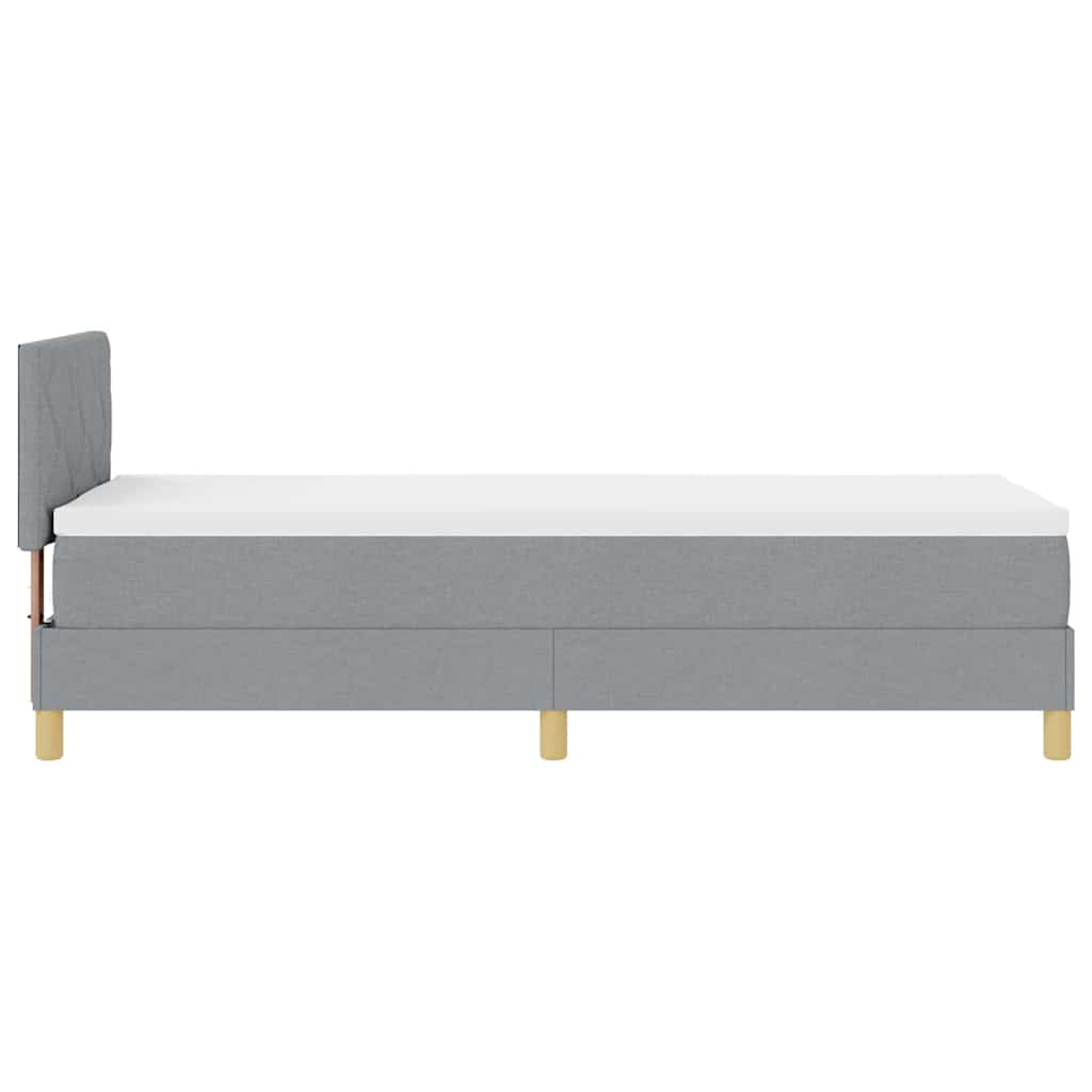Boxspringbed met kussen Lichtgrijs 80 x 200 cm Stof is nu te koop bij PeponiXL, paradijselijk wonen!