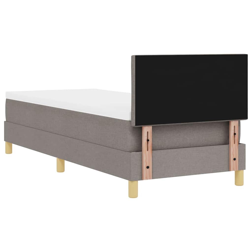Boxspringbed met kussen met hoofdeinde Taupe 80 x 200 cm Stof is nu te koop bij PeponiXL, paradijselijk wonen!