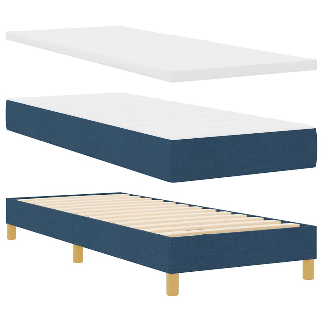 Boxspringbed met kussen met hoofdeinde Blauw 80 x 200 cm Stof is nu te koop bij PeponiXL, paradijselijk wonen!
