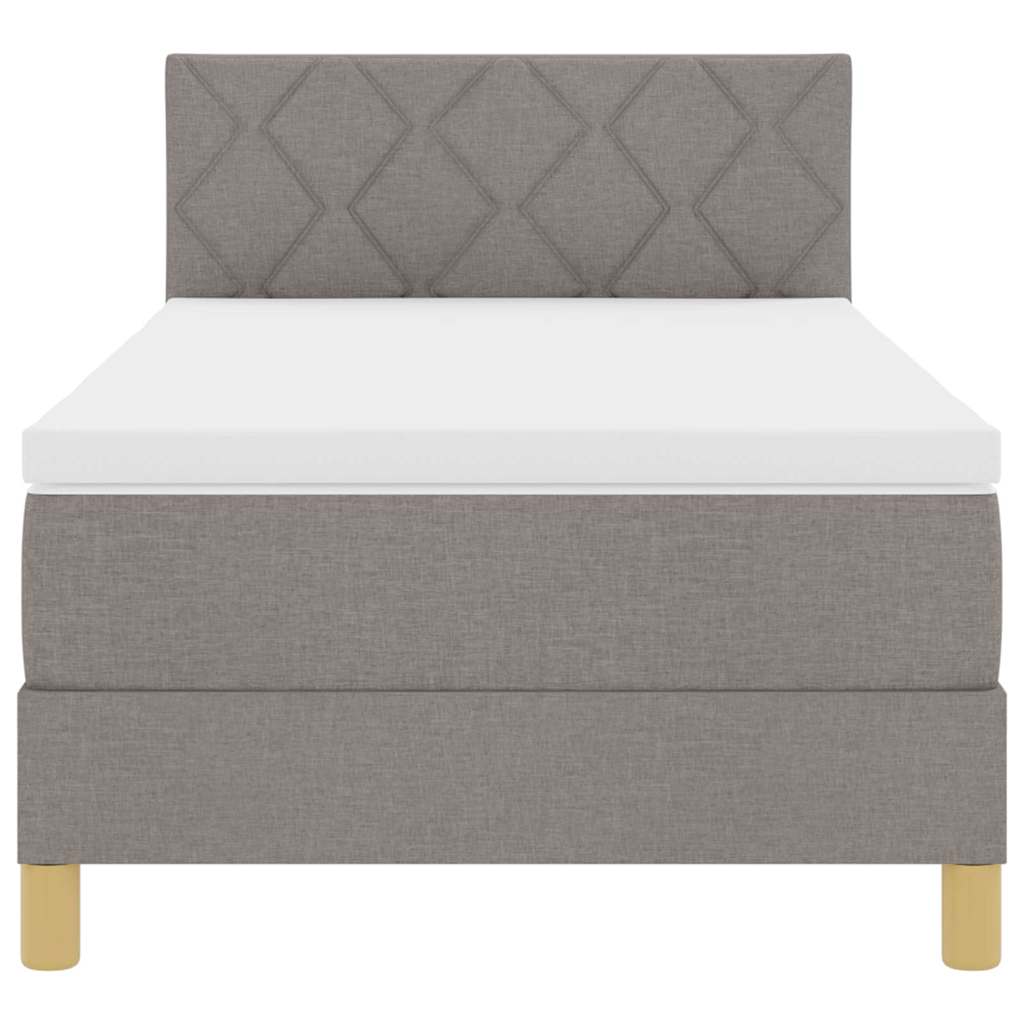 Boxspringbed met kussen met hoofdeinde Taupe 90 x 190 cm Stof is nu te koop bij PeponiXL, paradijselijk wonen!