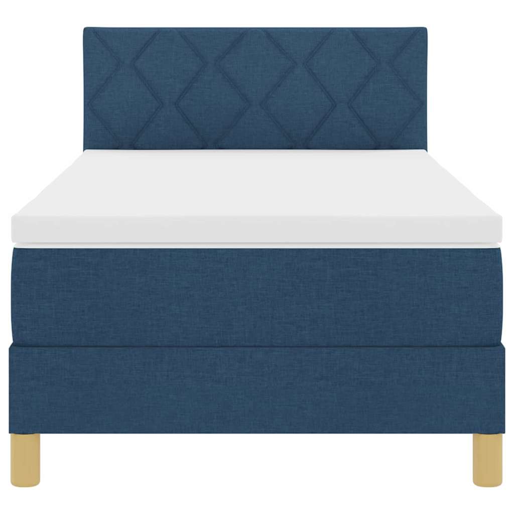 Boxspringbed met kussen met hoofdeinde Blauw 90 x 190 cm Stof is nu te koop bij PeponiXL, paradijselijk wonen!