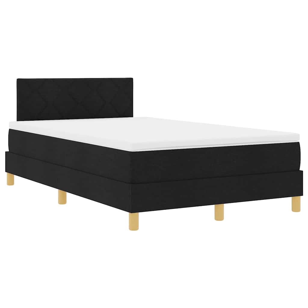 Boxspringbed met kussen met hoofdeinde Zwart 120 x 190 cm Stof is nu te koop bij PeponiXL, paradijselijk wonen!