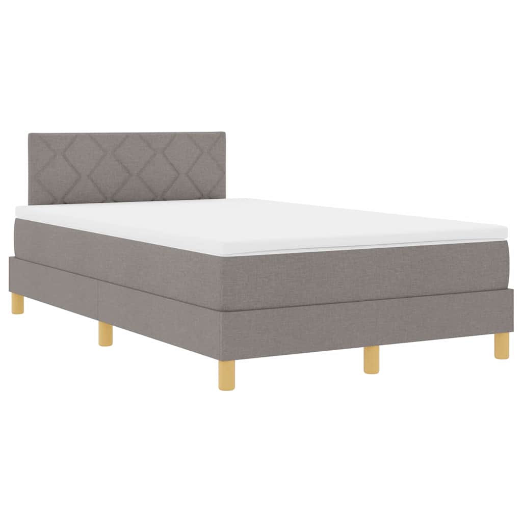 Boxspringbed met matras met hoofdeinde Taupe 120 x 190 cm Stof is nu te koop bij PeponiXL, paradijselijk wonen!
