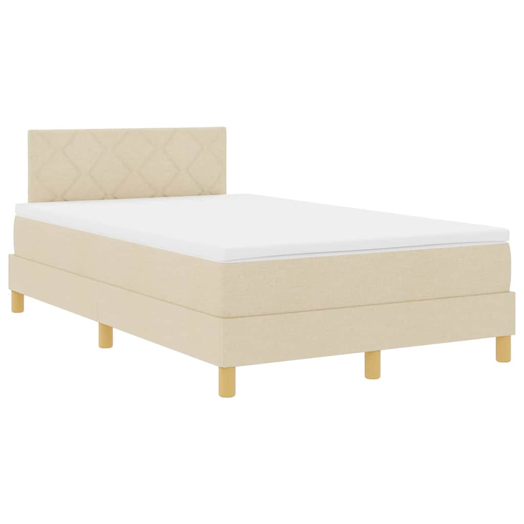 Boxspringbed met kussen met hoofdeinde Crème 120 x 190 cm Stof