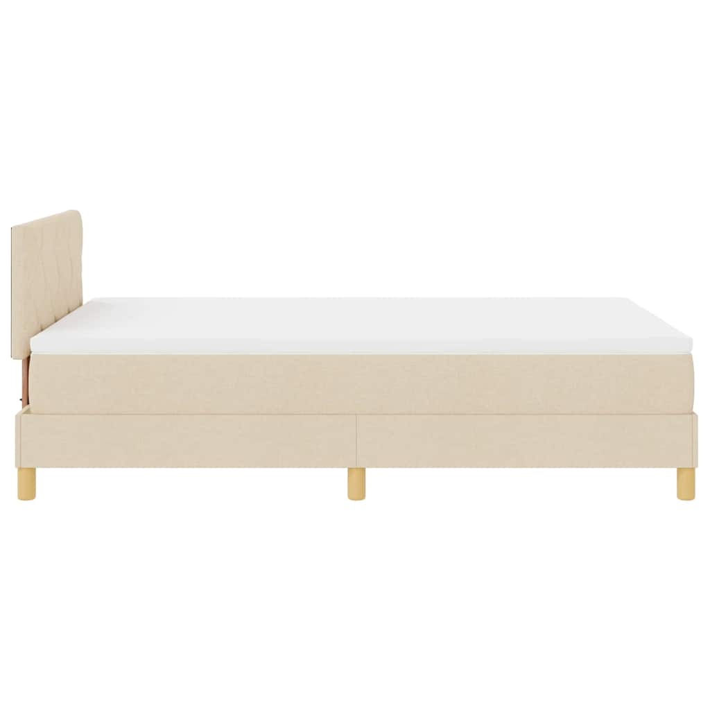 Boxspringbed met kussen met hoofdeinde Crème 120 x 190 cm Stof