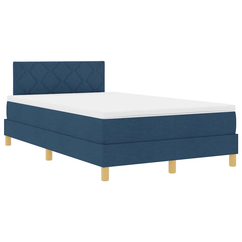 Boxspringbed met matras met hoofdeinde Blauw 120 x 190 cm Stof is nu te koop bij PeponiXL, paradijselijk wonen!